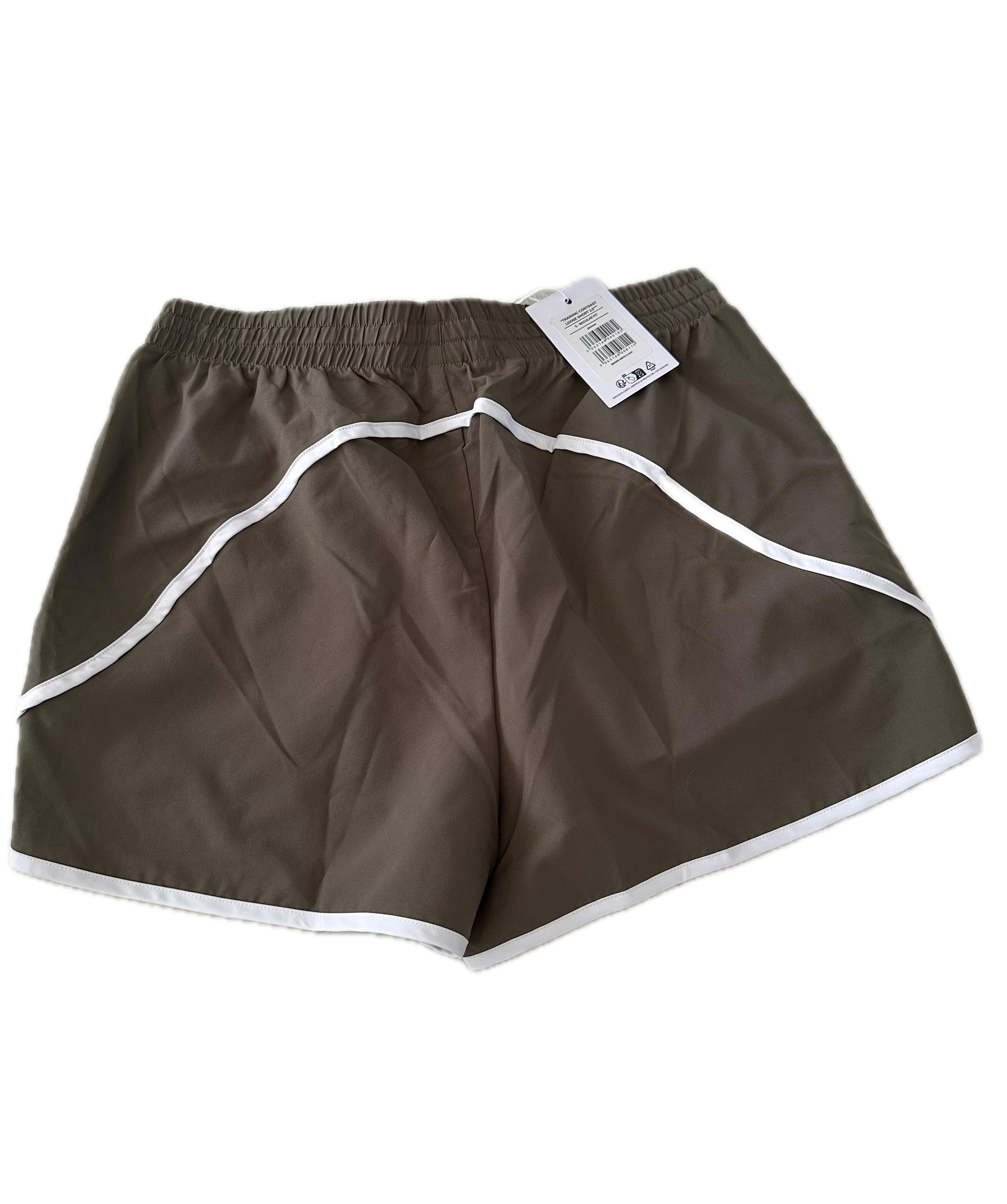Short talla S café con línea blanca