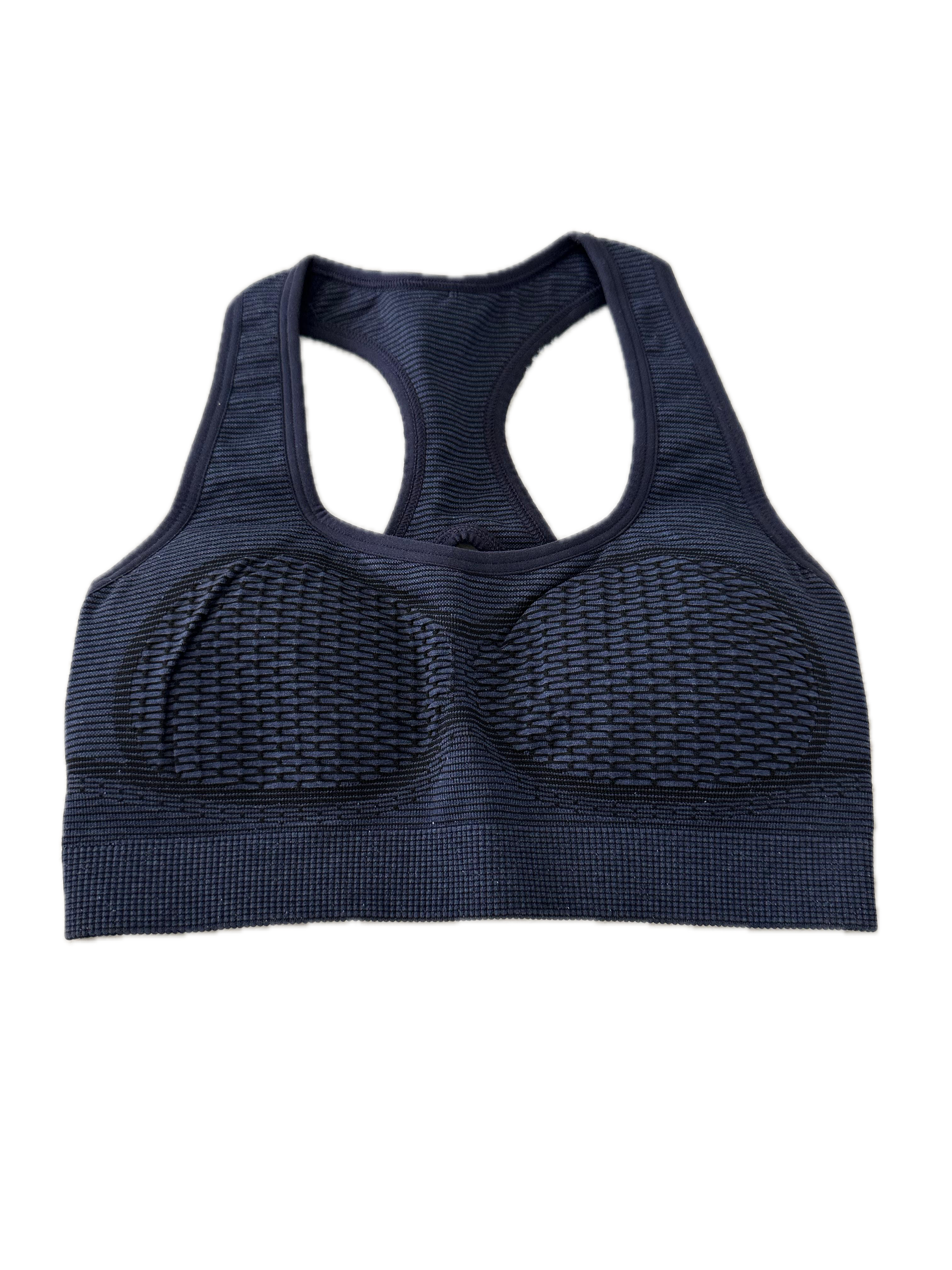 Top talla S azul marino espalda cruzada