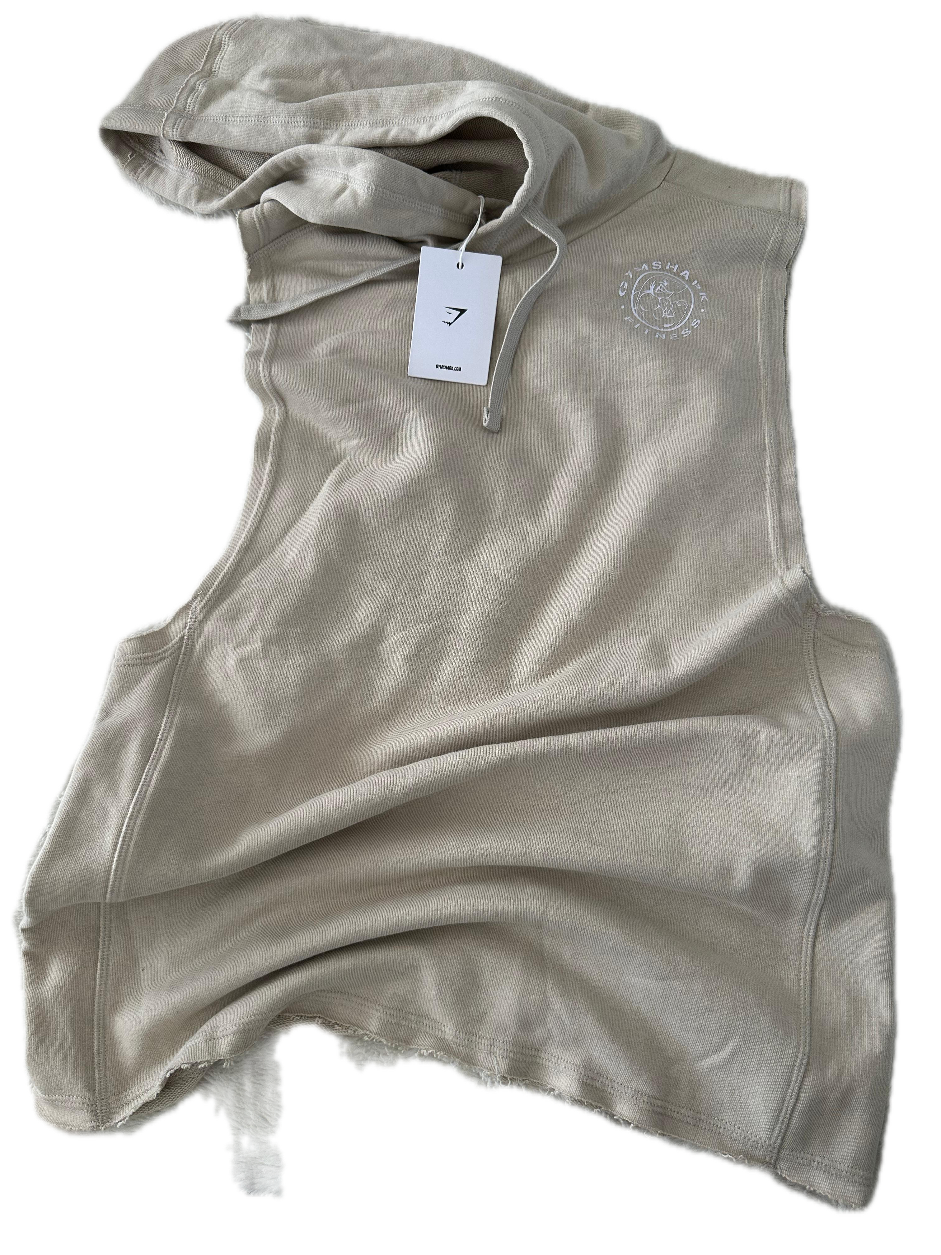 Hoodie talla M sin mangas beige