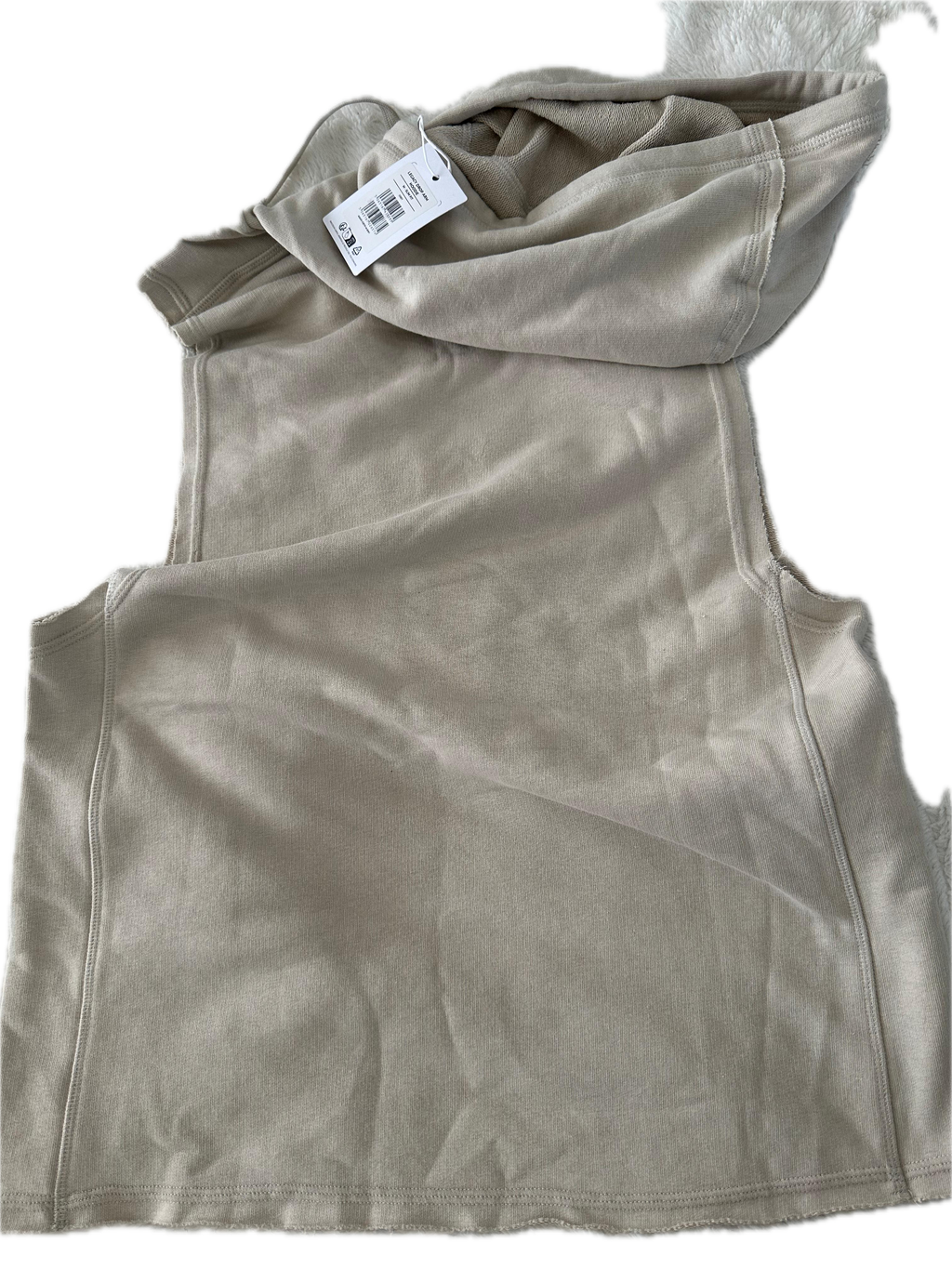 Hoodie talla M sin mangas beige