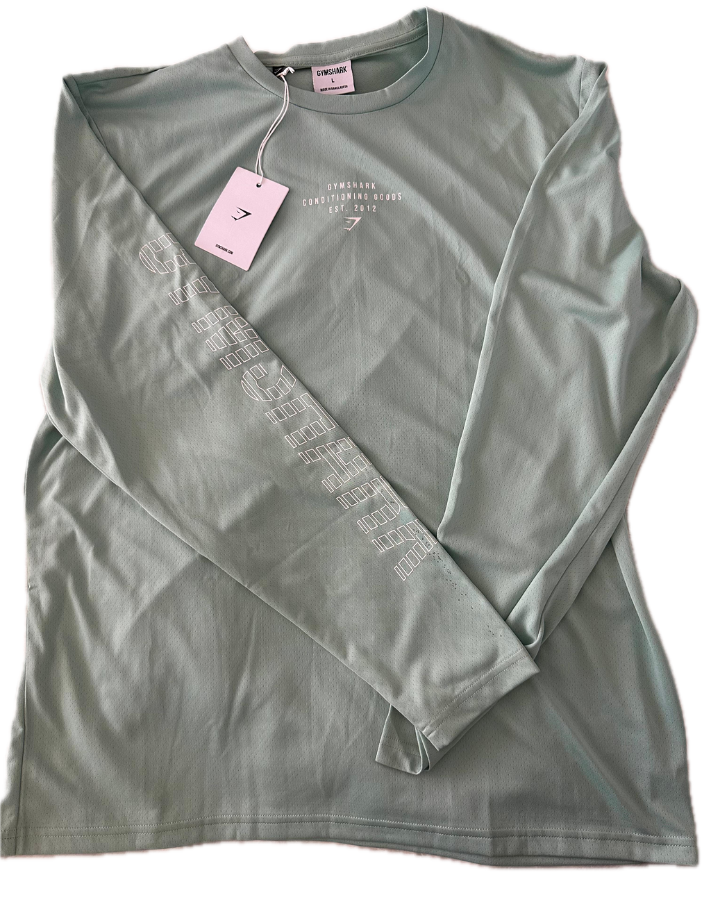 Playera talla L de manga larga verde menta