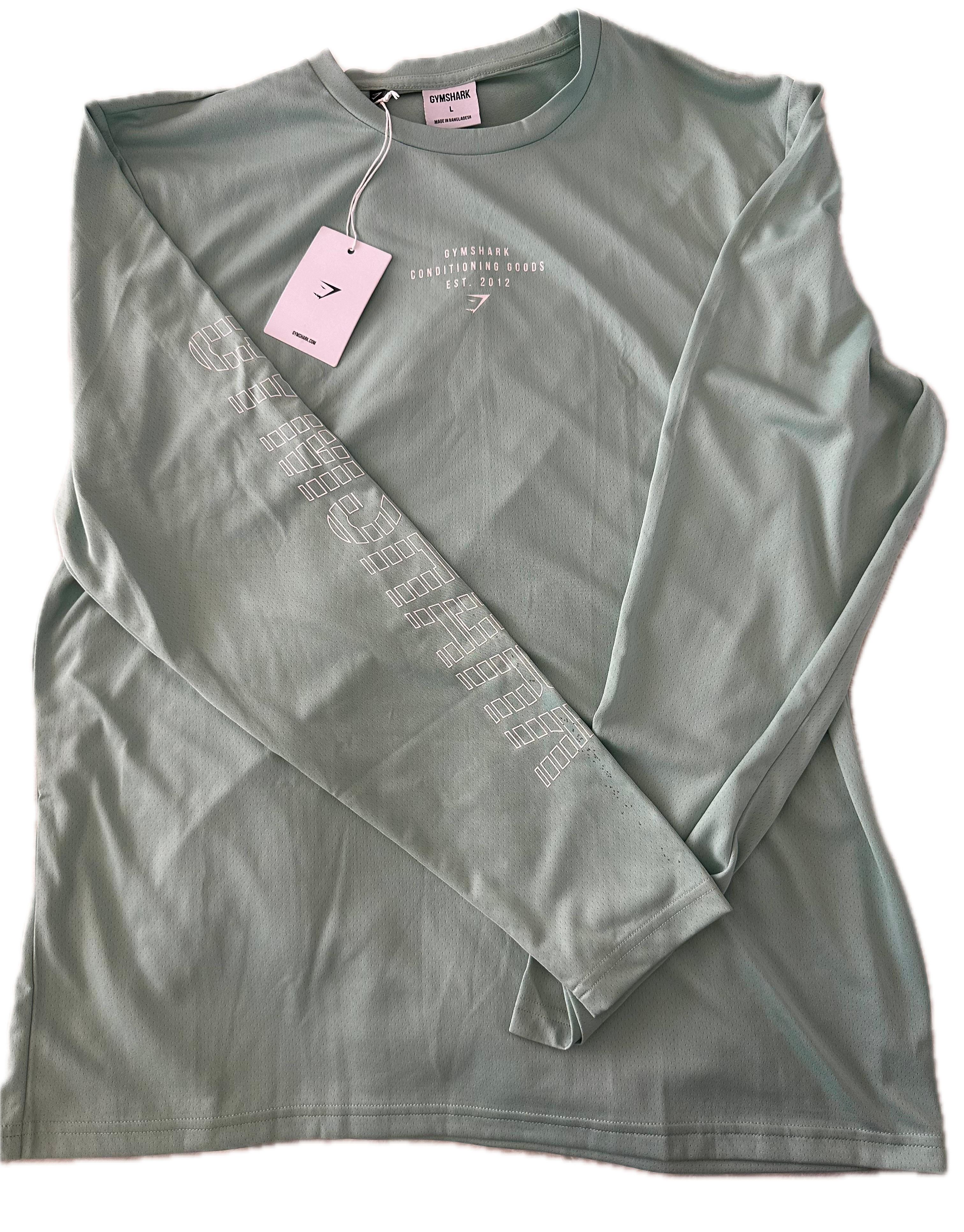 Playera talla L de manga larga verde menta