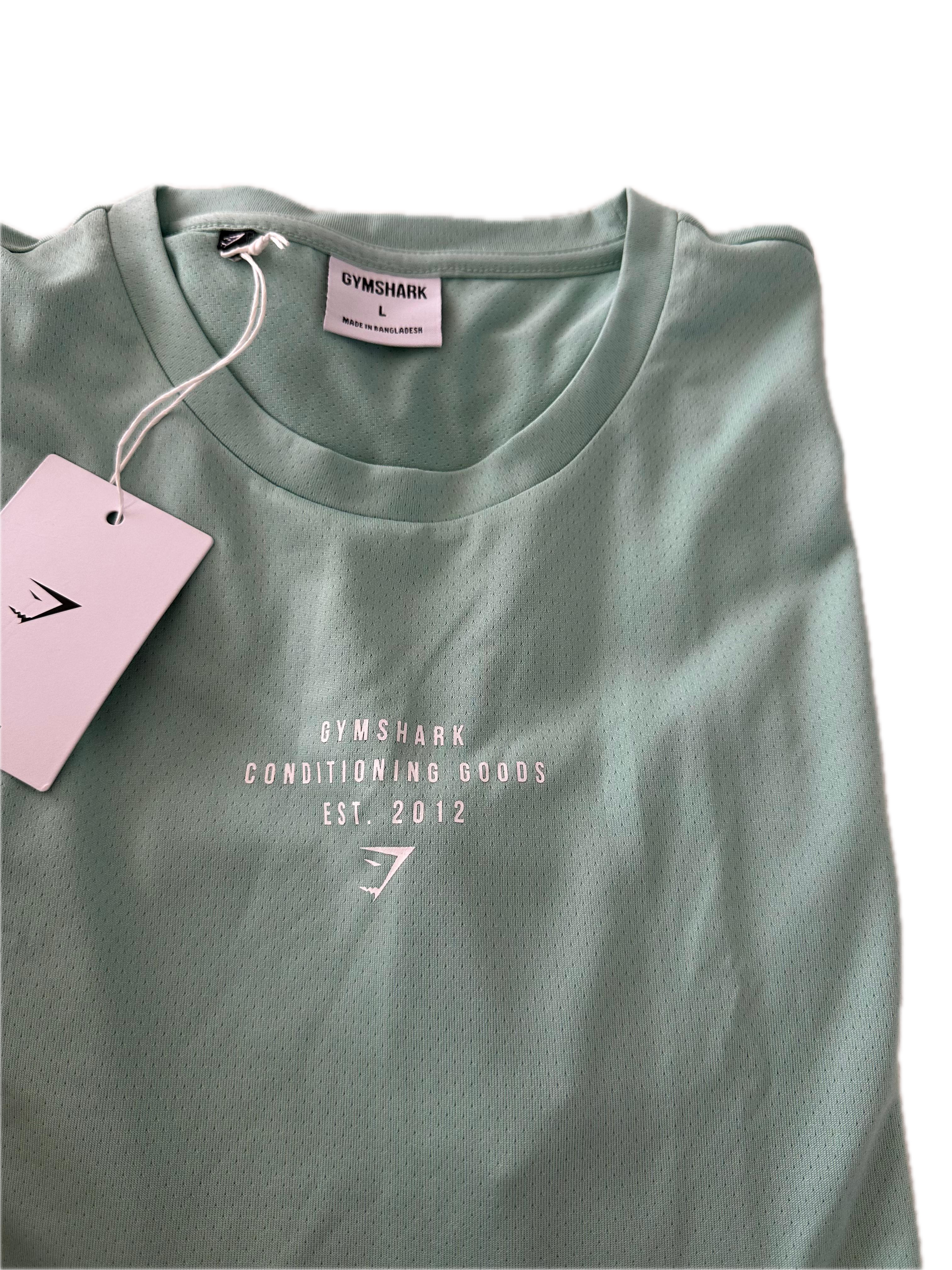 Playera talla L de manga larga verde menta