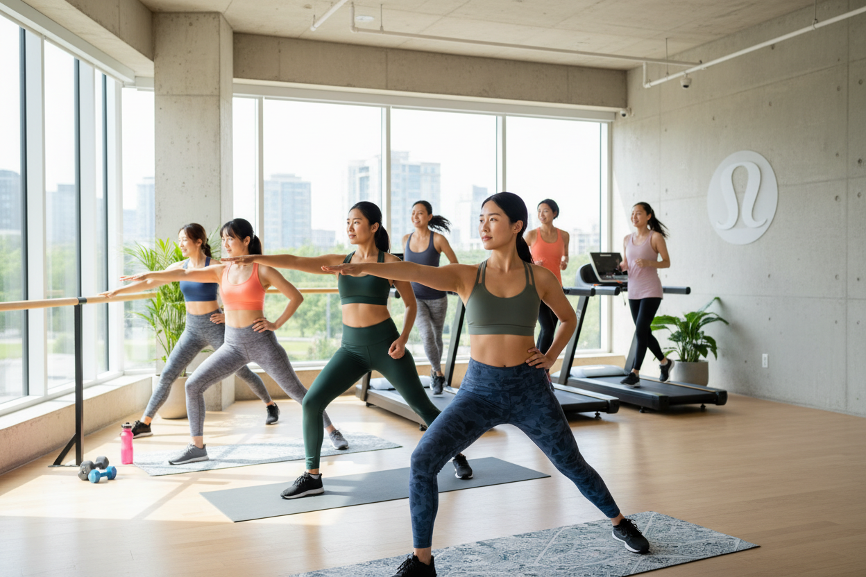 mujeres activas haciendo ejercicio en ropa lululemon